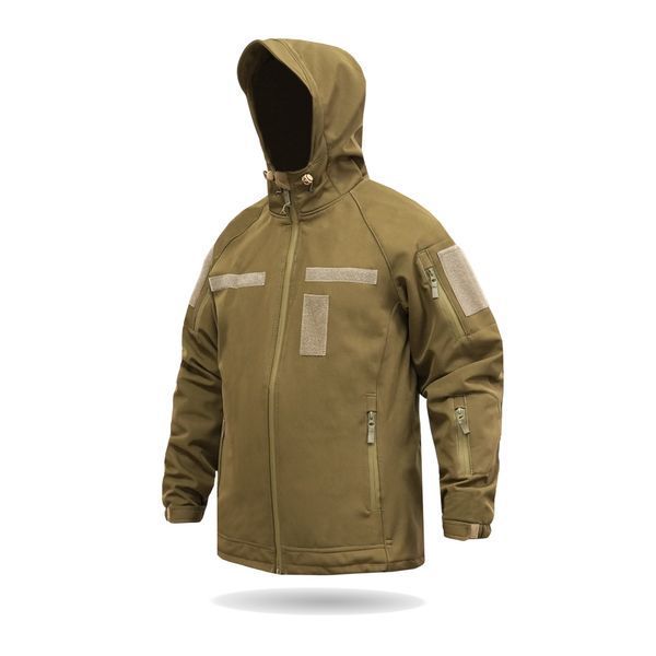 Куртка Windproof Softshell вітрозахисна (койот), водостійка, фліс 320 г/м&sup2; 7294-3-XS фото