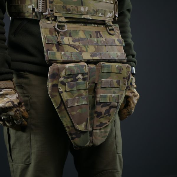 Захист паху (напашник) потрійний Kiborg з балістичним пакетом 1 клас захисту Militex Multicam 17004 фото